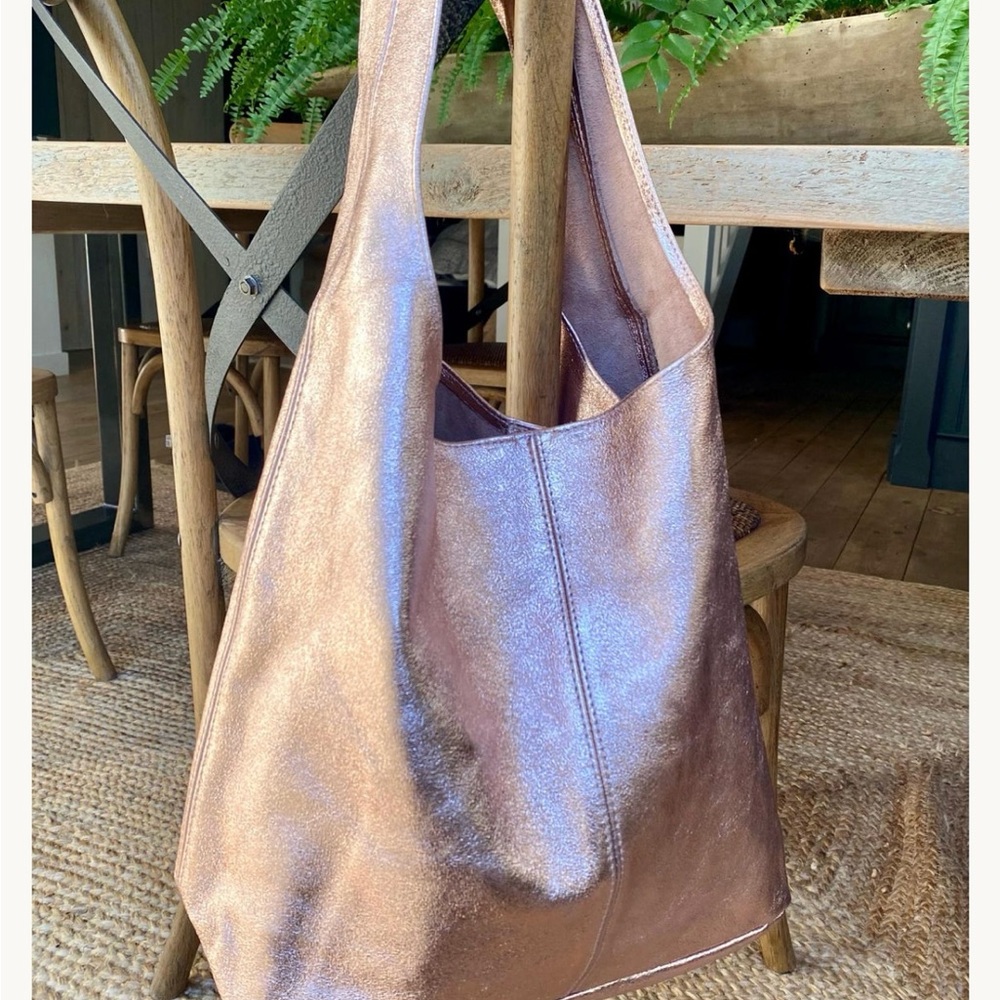 Metallic Rose Gold Tote